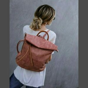 🚨 Last One Vegan Leather Roll Top Backpack- Blush